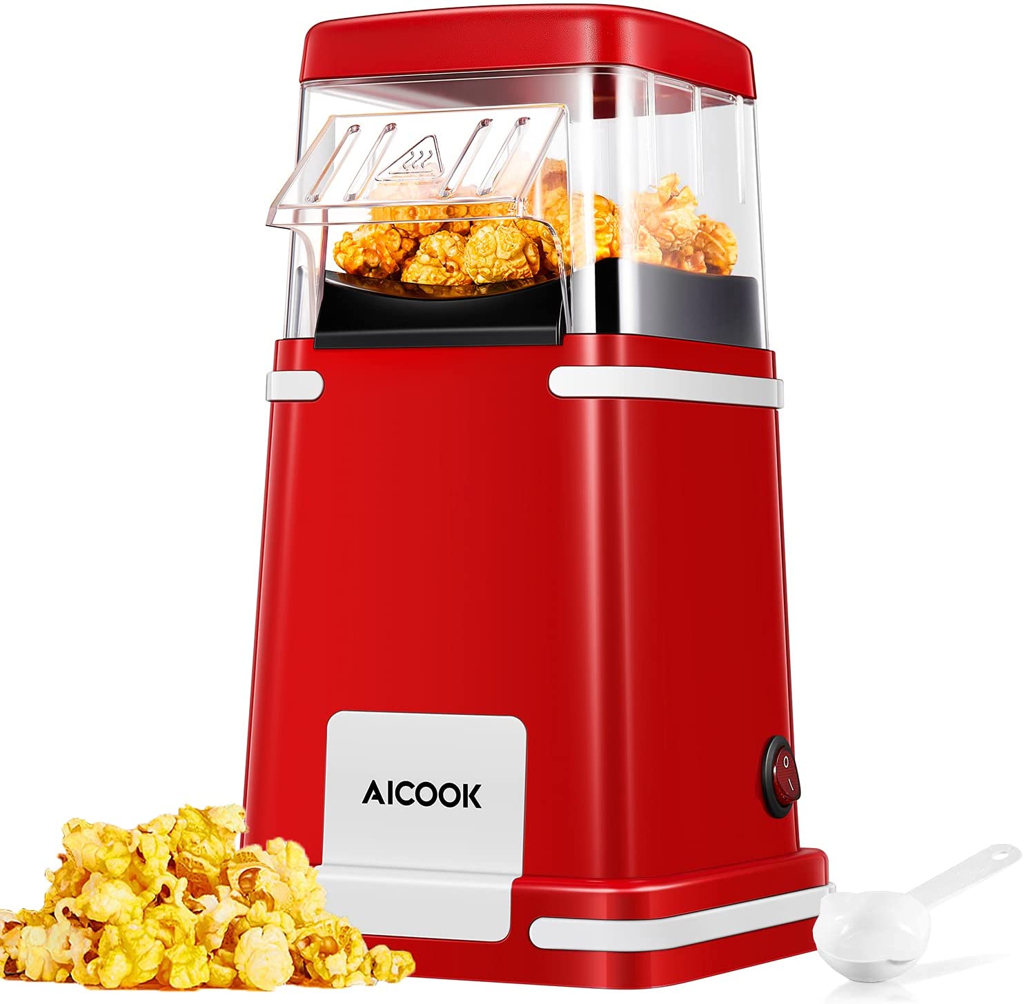 Air Popcorn Popper Maker, Electric Hot Air Popcorn Machine-1200W, Oil-Free
