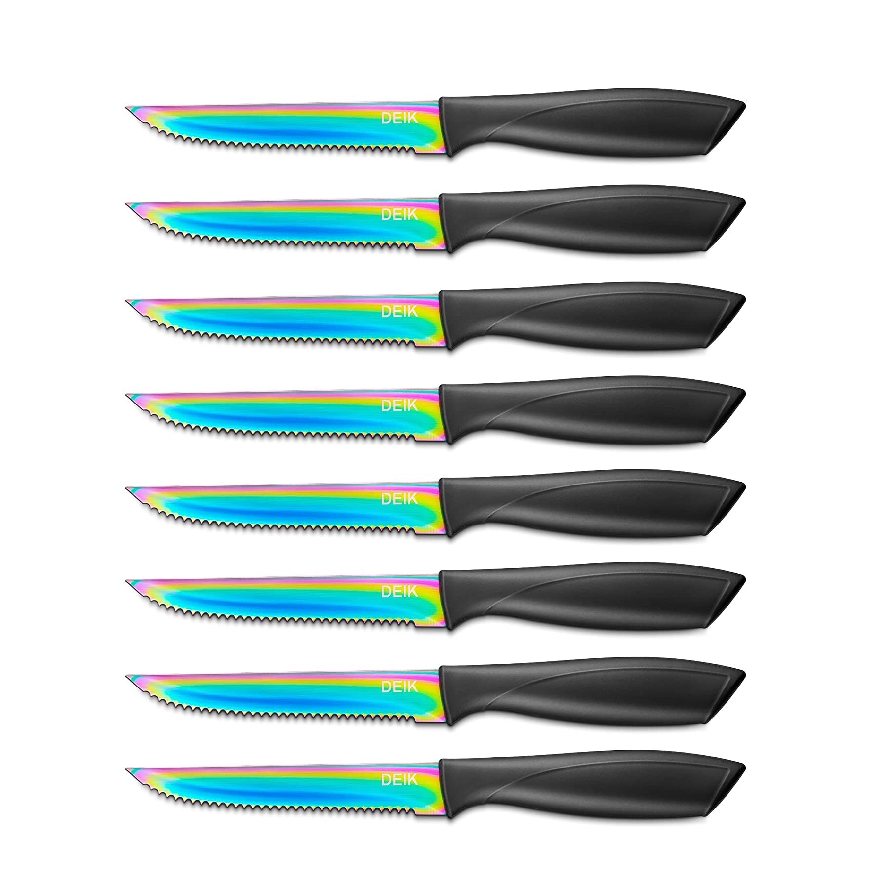 4PCS Stainless Steel Rainbow Steak Knife Sharp Table Knives Set