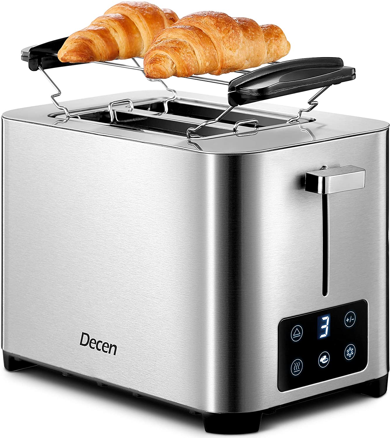 Aicok 2 Slice Automatic Toaster Stainless Steel Extra Wide Slots