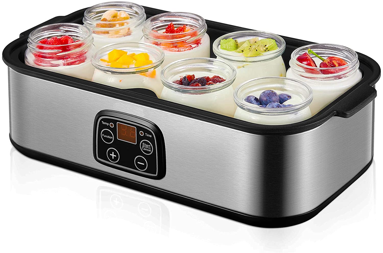 Suteck Yogurt Maker SNJ-159B Automatic Digital Machine with 8 Glass Jars