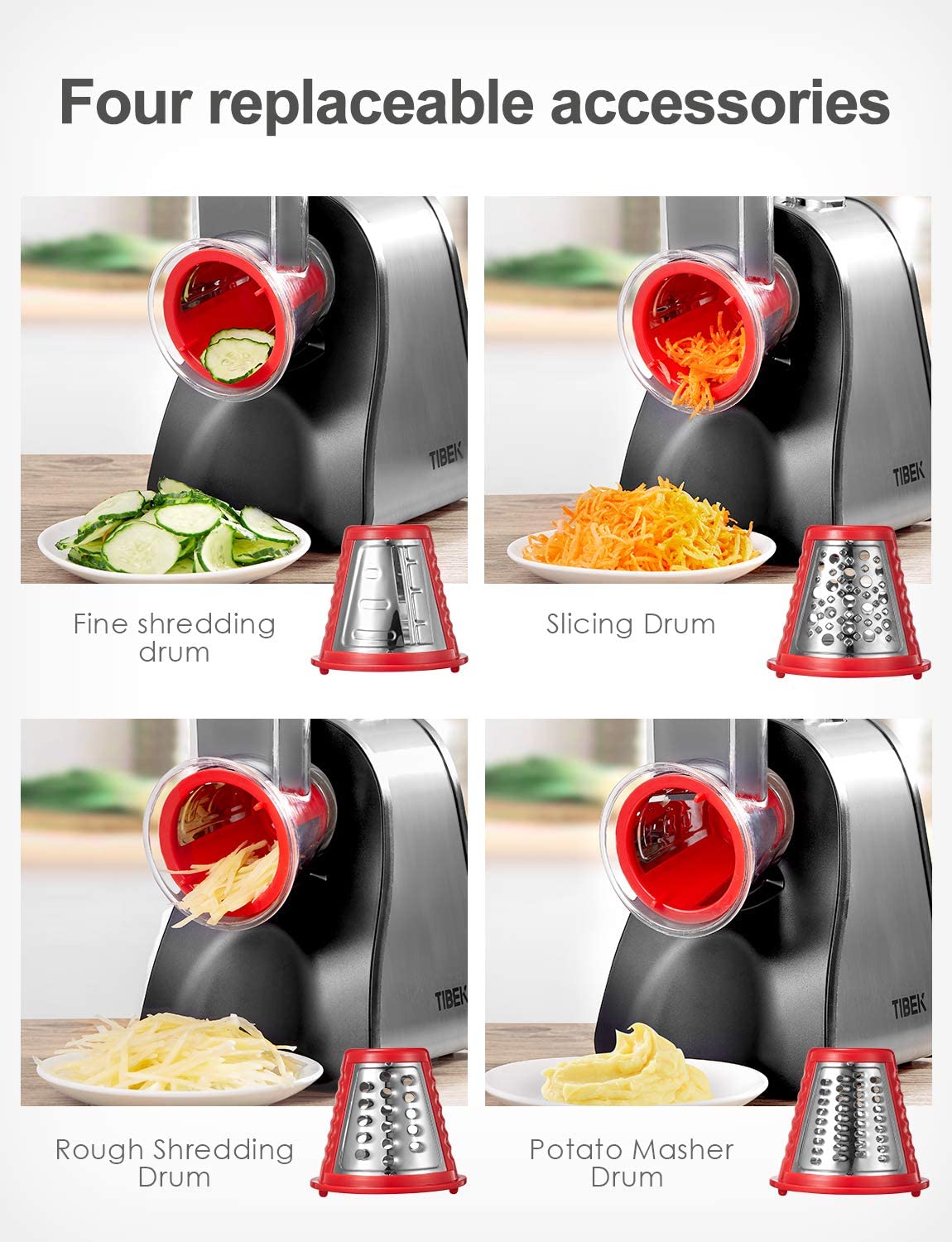 Electric Cheese Grater Shredder, Electric Salad Maker for Home