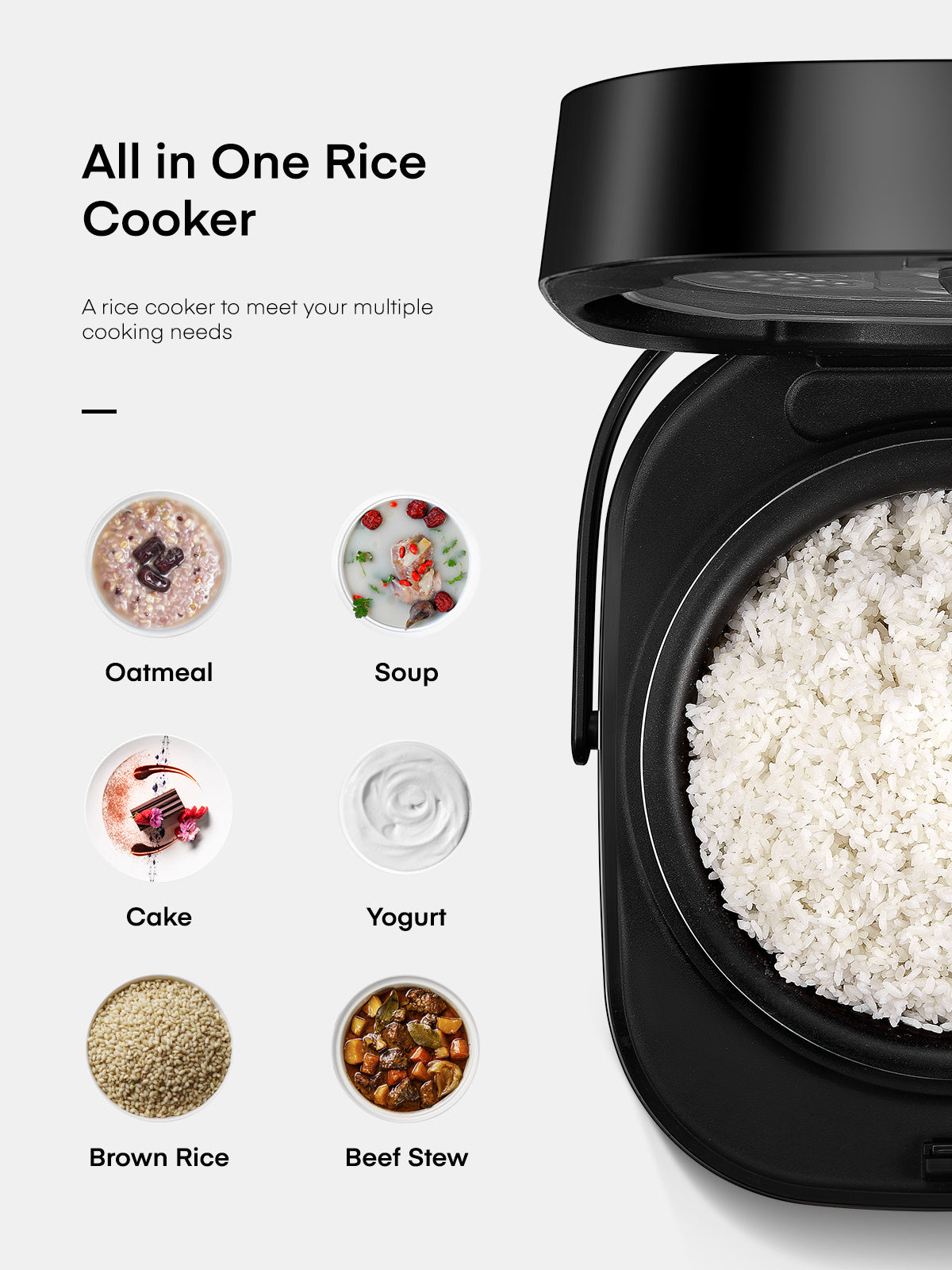 Rice Cooker Food Steamer Slow cooker All in One Digital