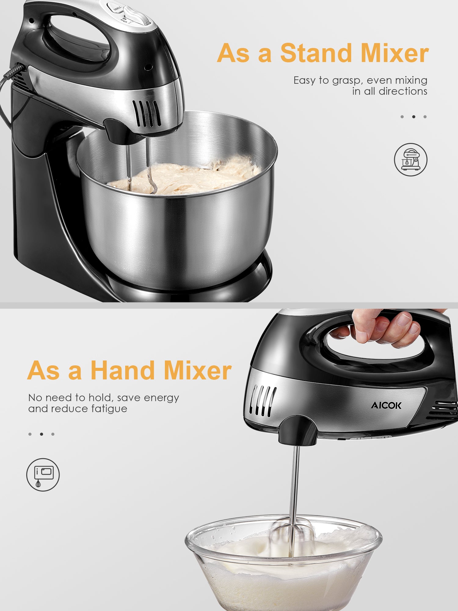 hand mixer electric, cusinaid 5-speed hand mixer with turbo