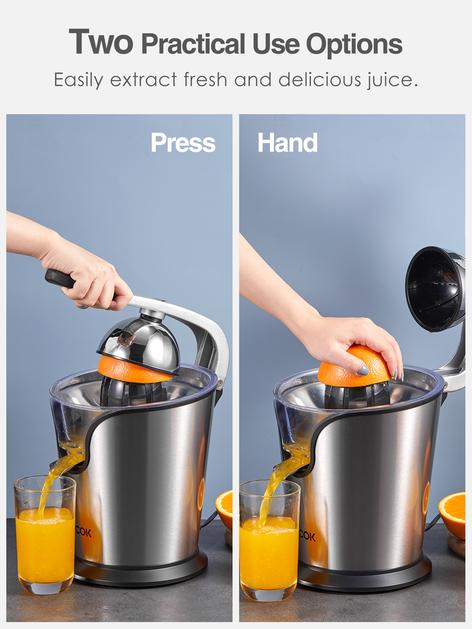 Electric Citrus Juicer for Orange, Lemon, Grapefruit, AICOK Stainless –  AICOOK