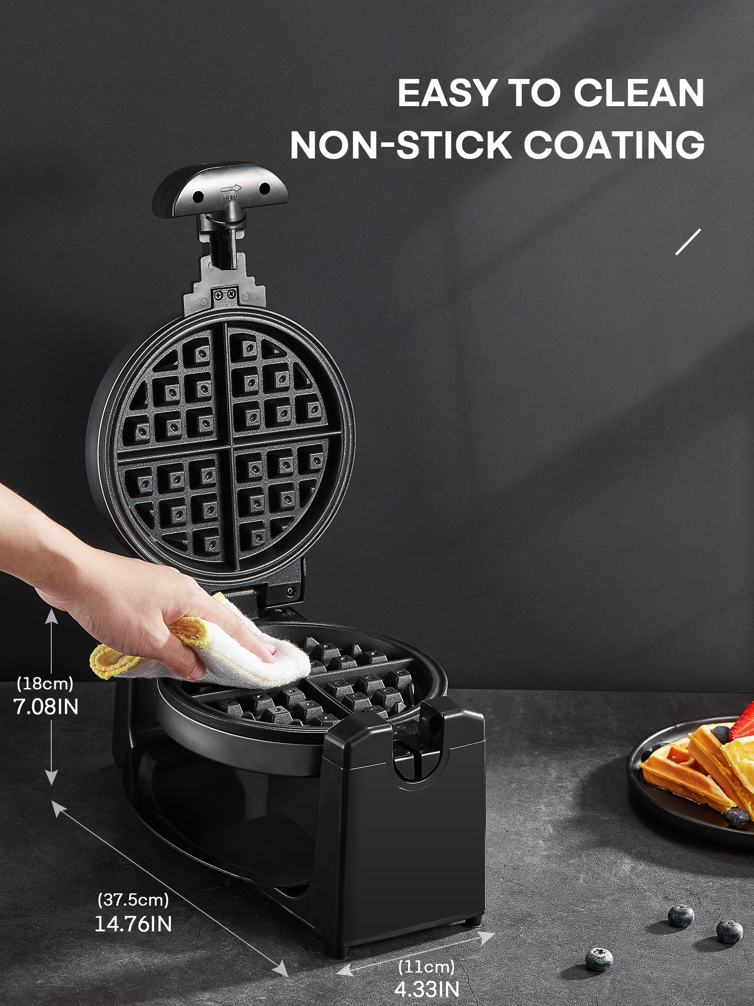 BLACK+DECKER Round Flippable Belgian Waffle Maker in the Waffle