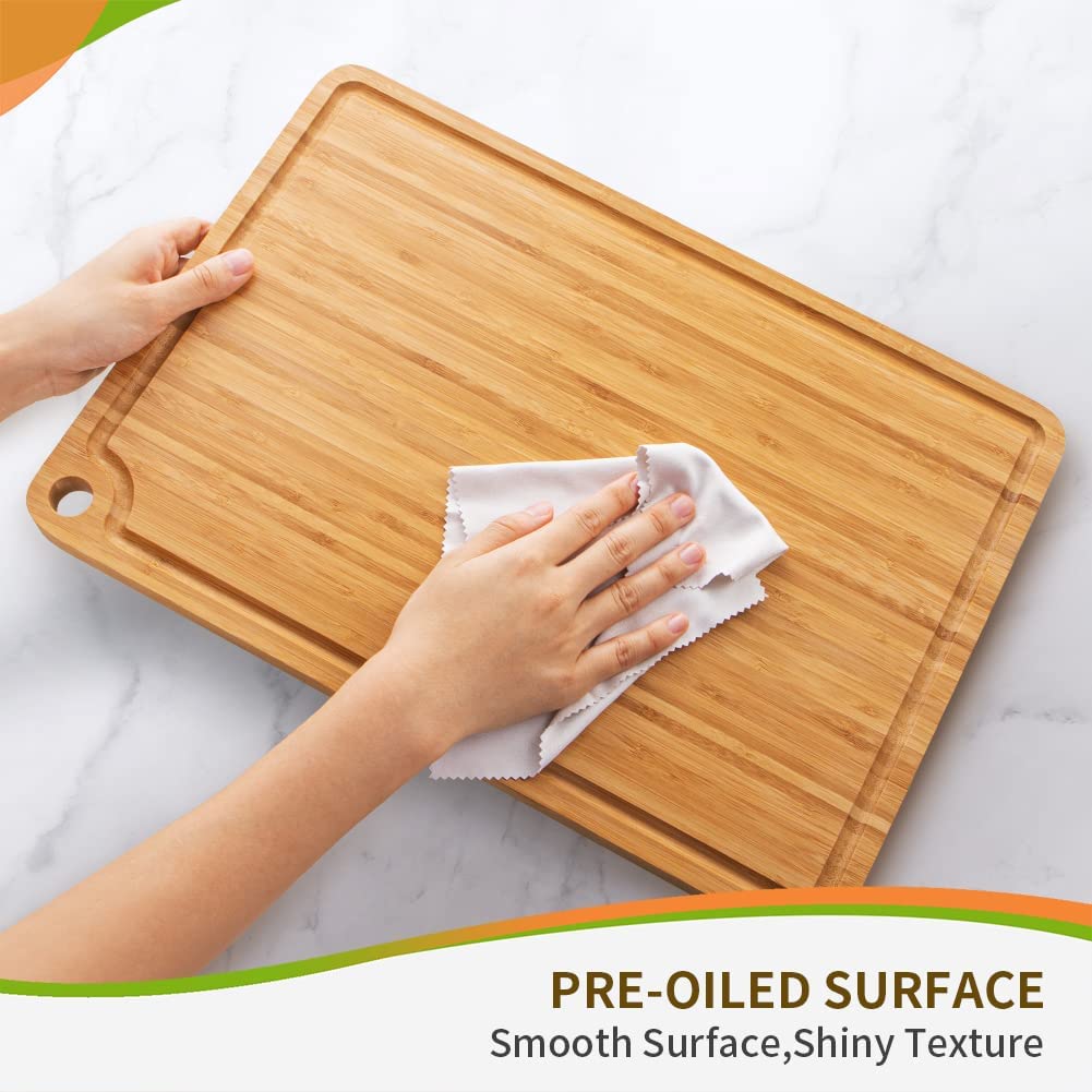 Reversible Cutting Boards for Kitchen, Plastic Chopping Board Set