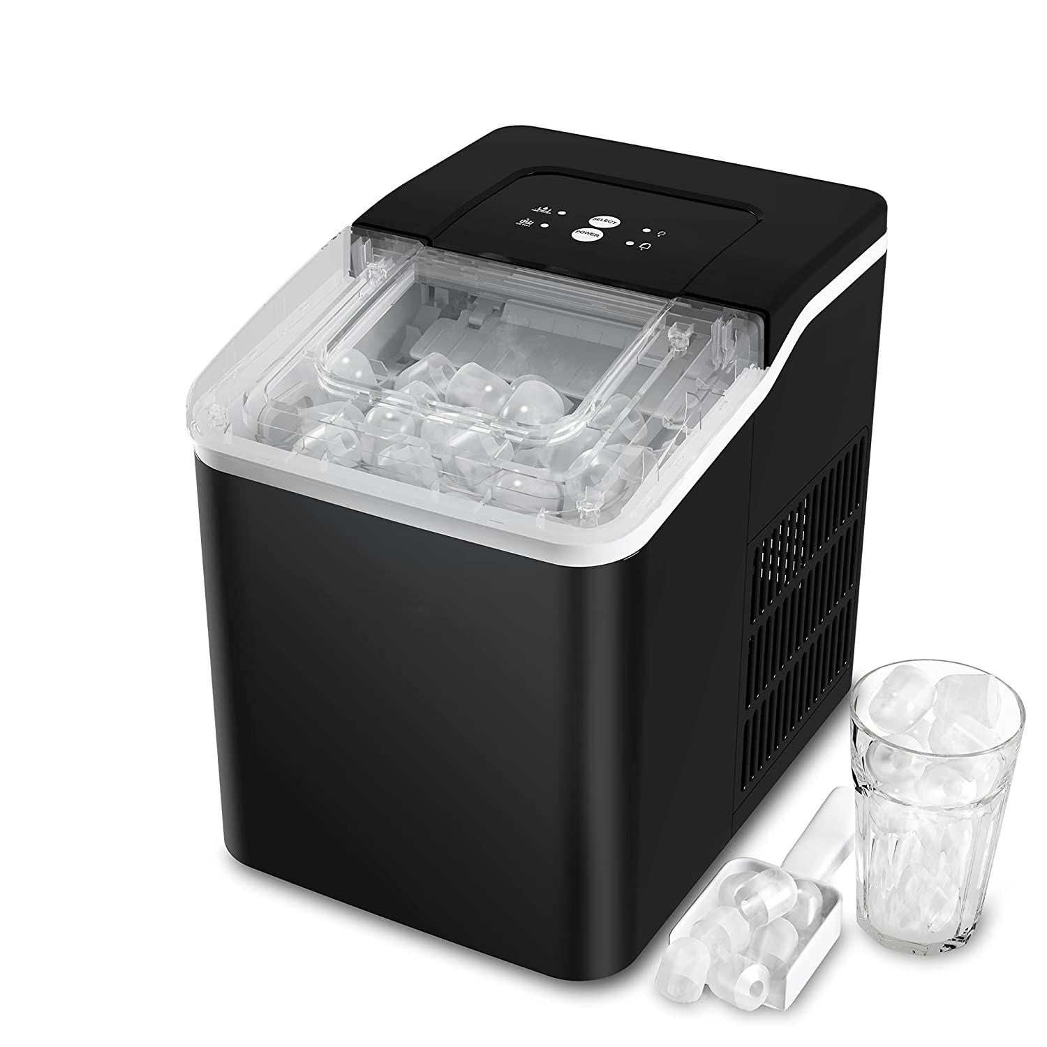 Ice Maker Machine Countertop, 28 lbs in 24 Hrs, 9 Cubes Ready in 5 Min ...