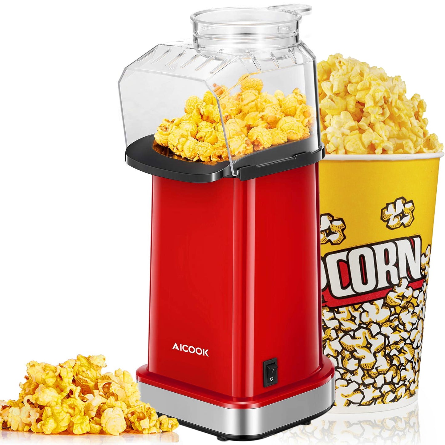FOHERE 1400W Hot Air Popcorn Maker, 18 Cups/4.5 Quart, Popcorn