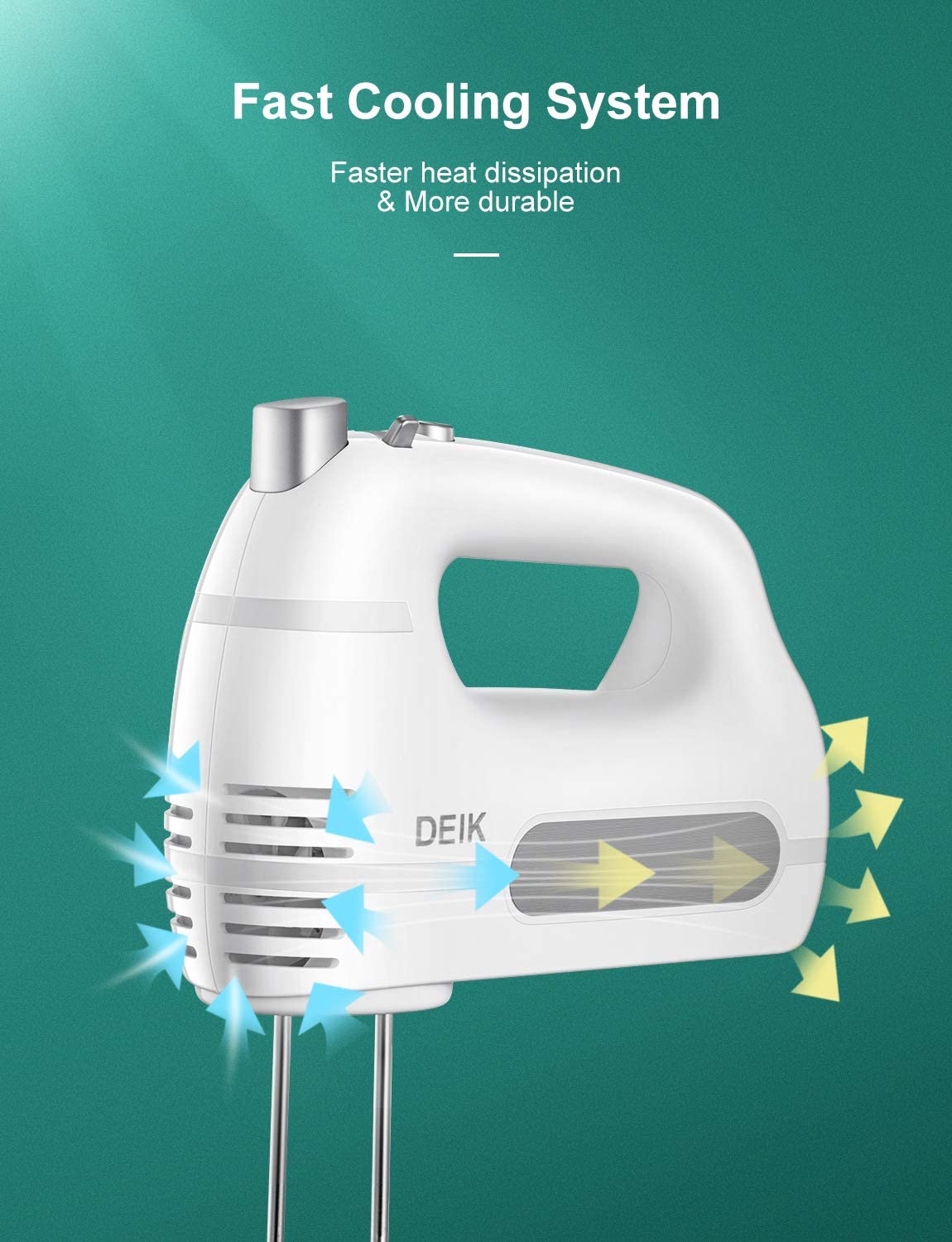1pc 250w Electric Handheld Mixer With 5 Speed Sliding Button, Hm
