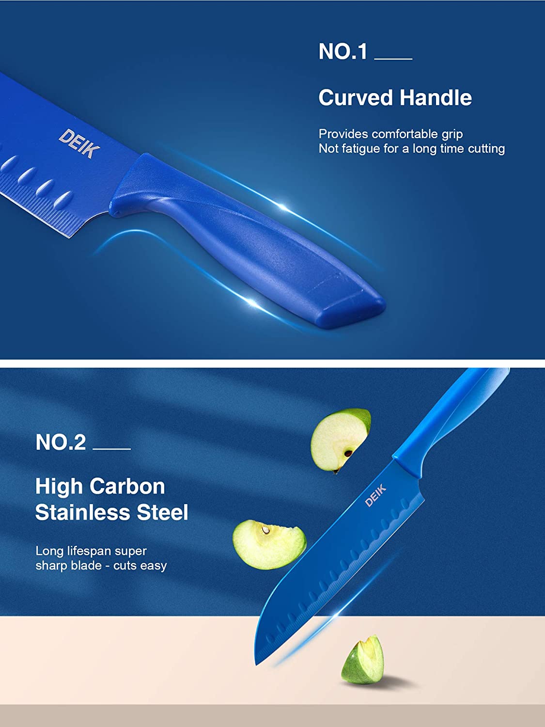 DEIK Knife Set High Carbon Stainless Steel Kitchen Knife Set 16 PCS BO  Oxidation for sale online