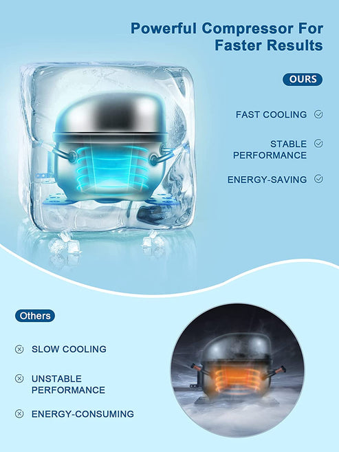 AICOOK | 2L Ice Maker Countertop, Portable Ice Maker Machine with LED Display, Ice Scoop and Basket