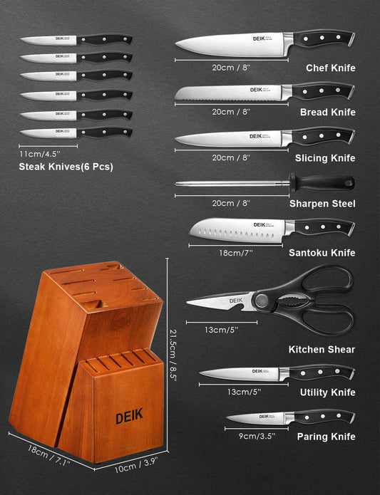 DEIK 8x Steak Knife Set Stainless Steel Knives BO Oxidation Rust