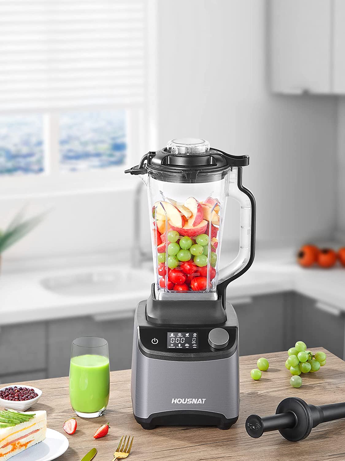 Countertop Blender, 1200W Professional Smoothie Blender for Shakes and  Smoothies with 51 Oz Glass Jar, Step-less Speed Knob and 3 Functions for