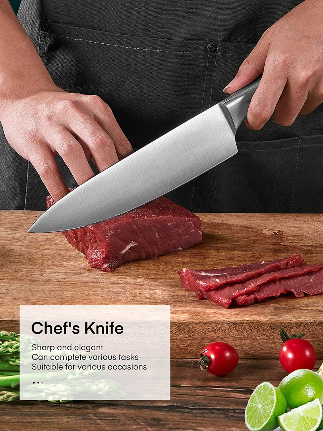 DEIK Knife Block, Professional Knife Set, 16 Pieces, Stainless Steel C –  AICOOK