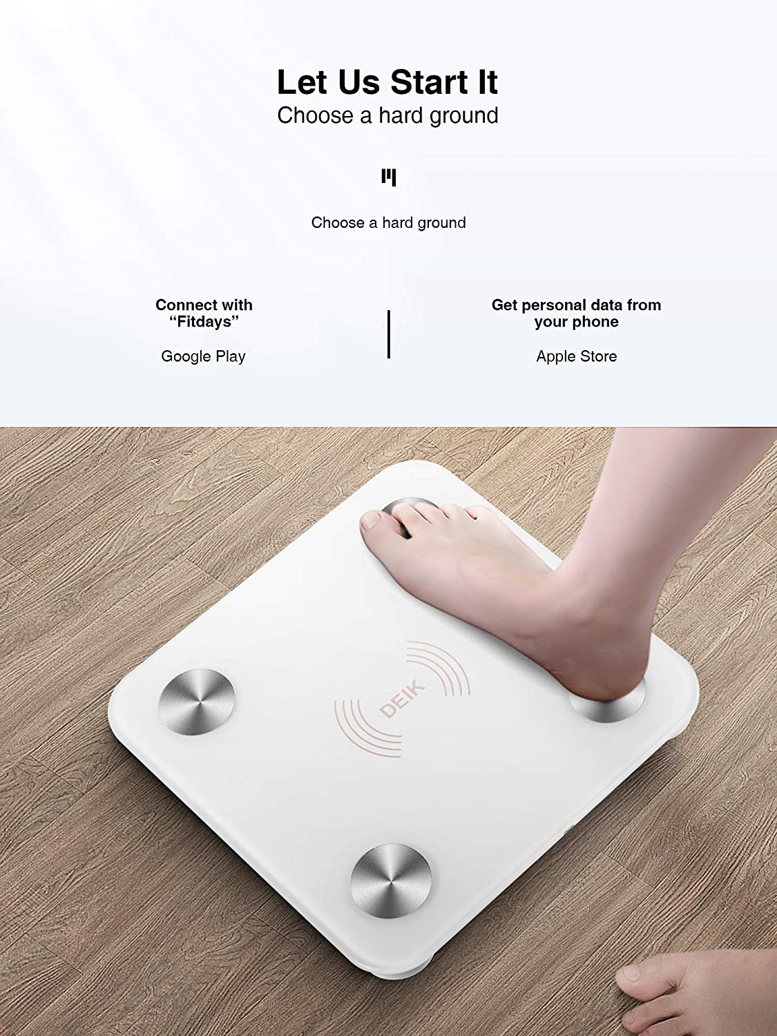 Bluetooth Smart Body Scale with 13-Metrics in White