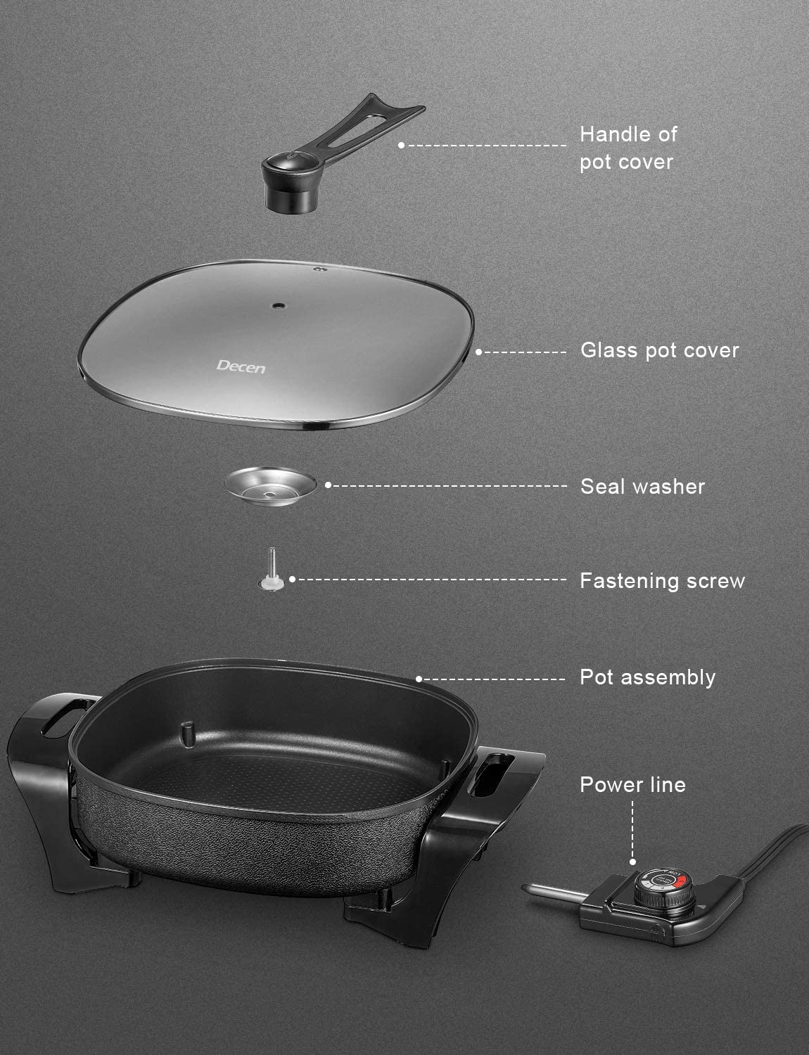 12-Inch Nonstick Electric Skillet - Family-Sized Serves 4 to 6 People