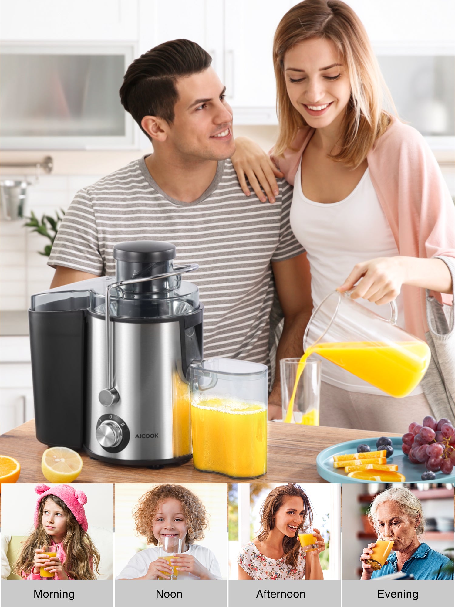 Homeleader Juicer Juice Extractor 3 Speed Centrifugal Juicer with