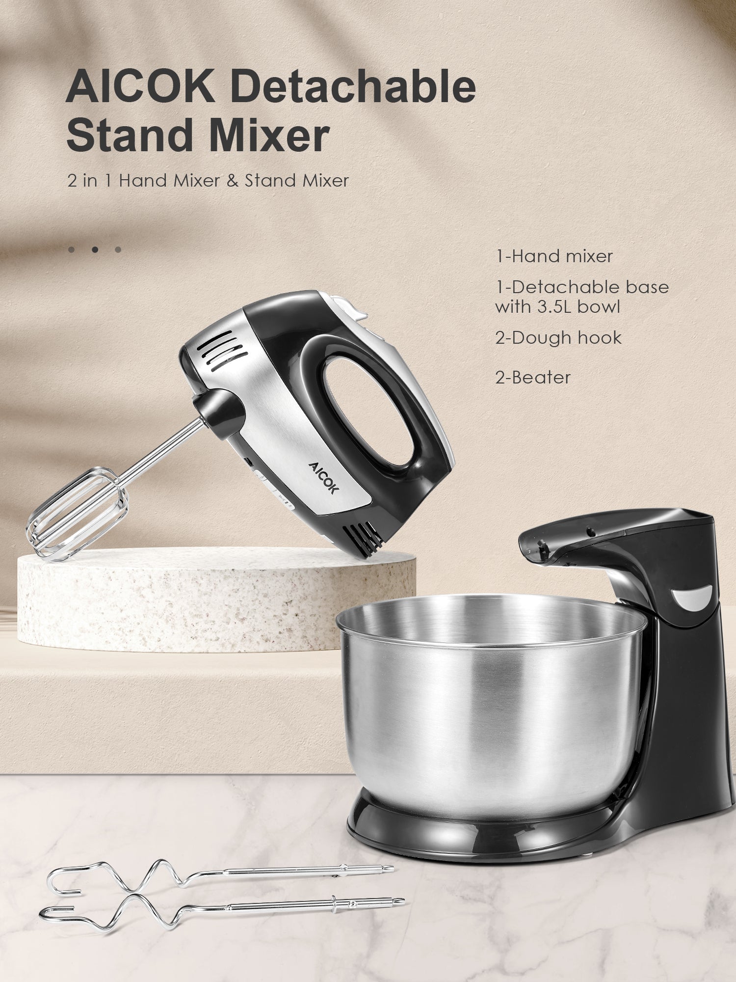 2 in 1 Hand Mixers Kitchen Electric Stand mixer with