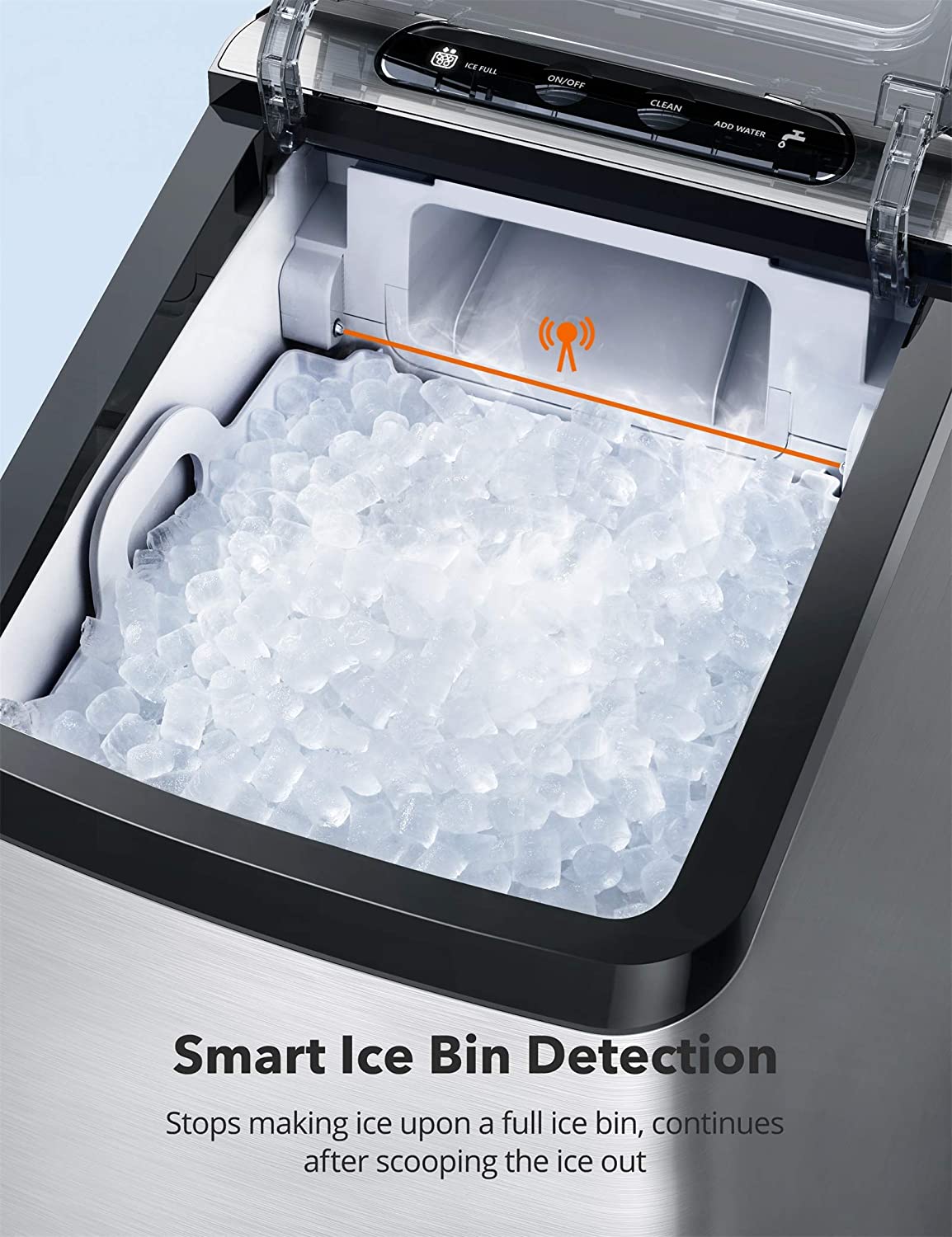 AICOOK Nugget Ice Maker For Countertop, Sonic Ice Maker Machine