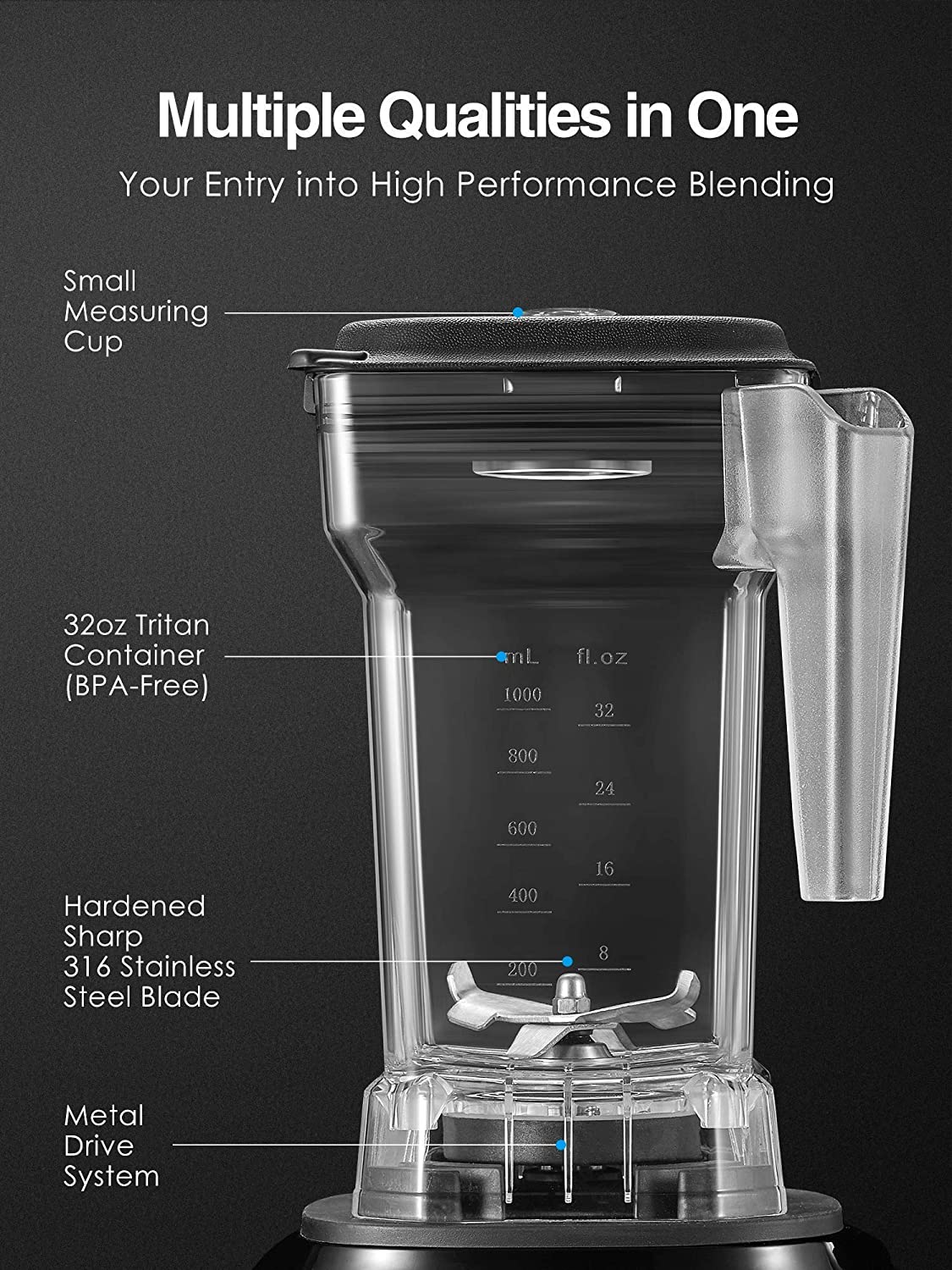 AICOOK Smoothie Blender, 1200W Professional Blenders for Kitchen, Fresh  Juice Blender 