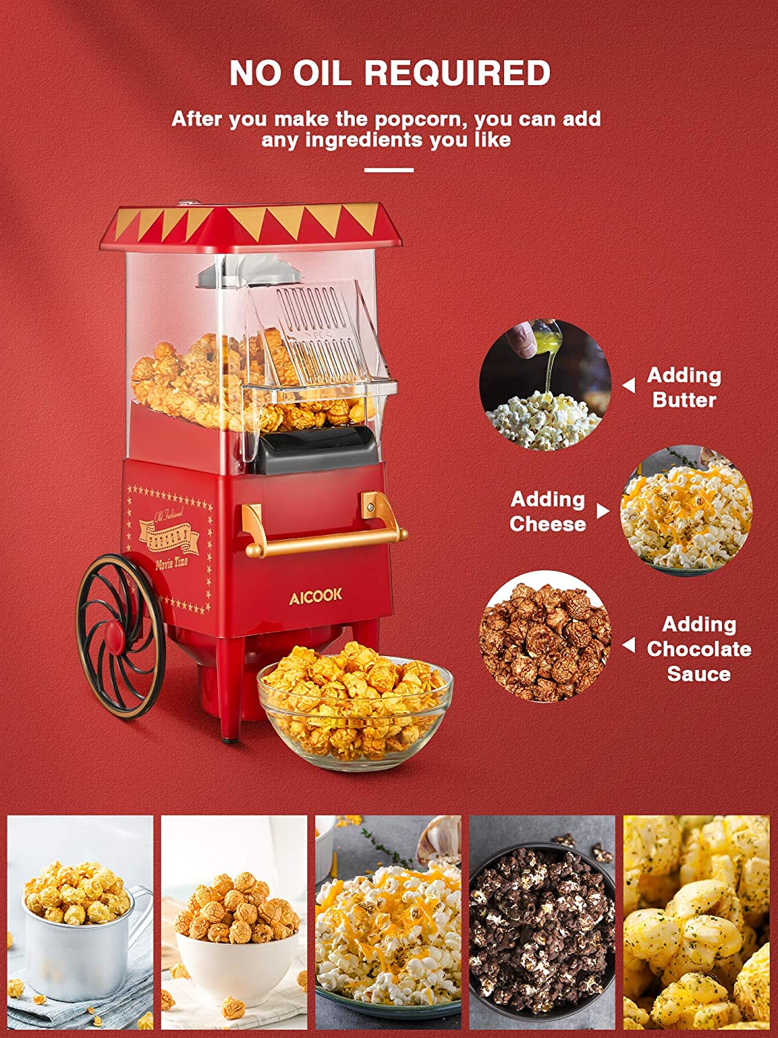 Retro Popcorn Maker - A Delicious Movie Night at Home