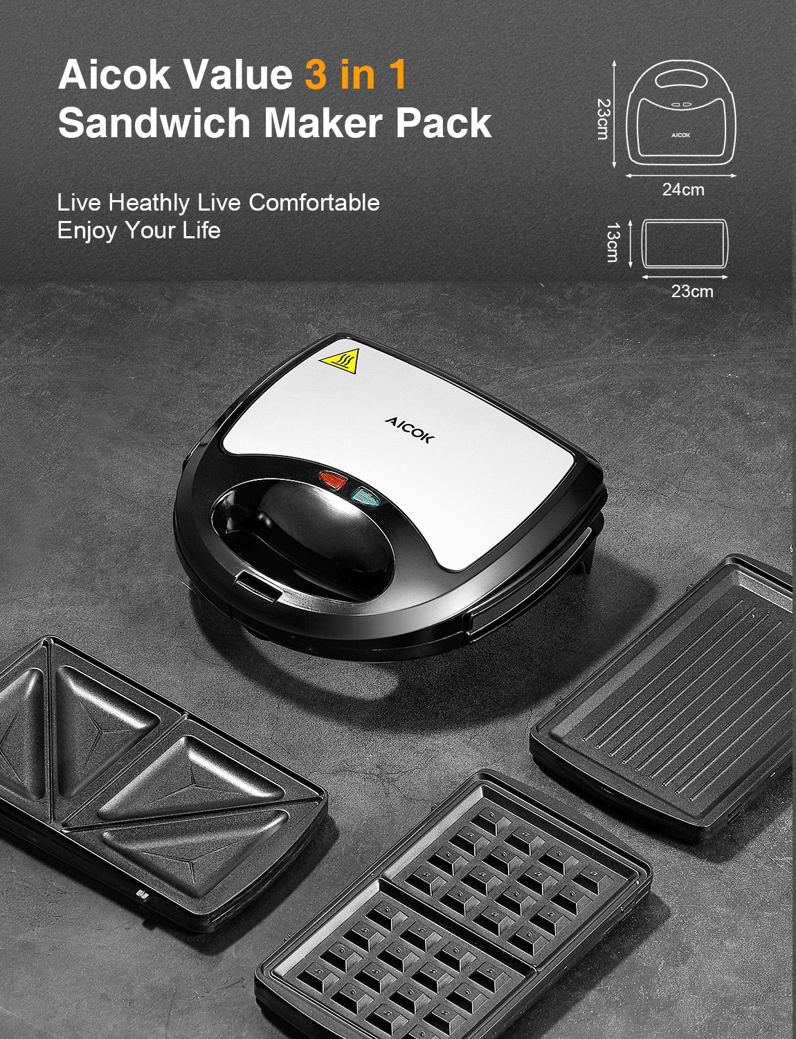 Electric Waffle Maker Machine  3 1 Electric Sandwich Maker