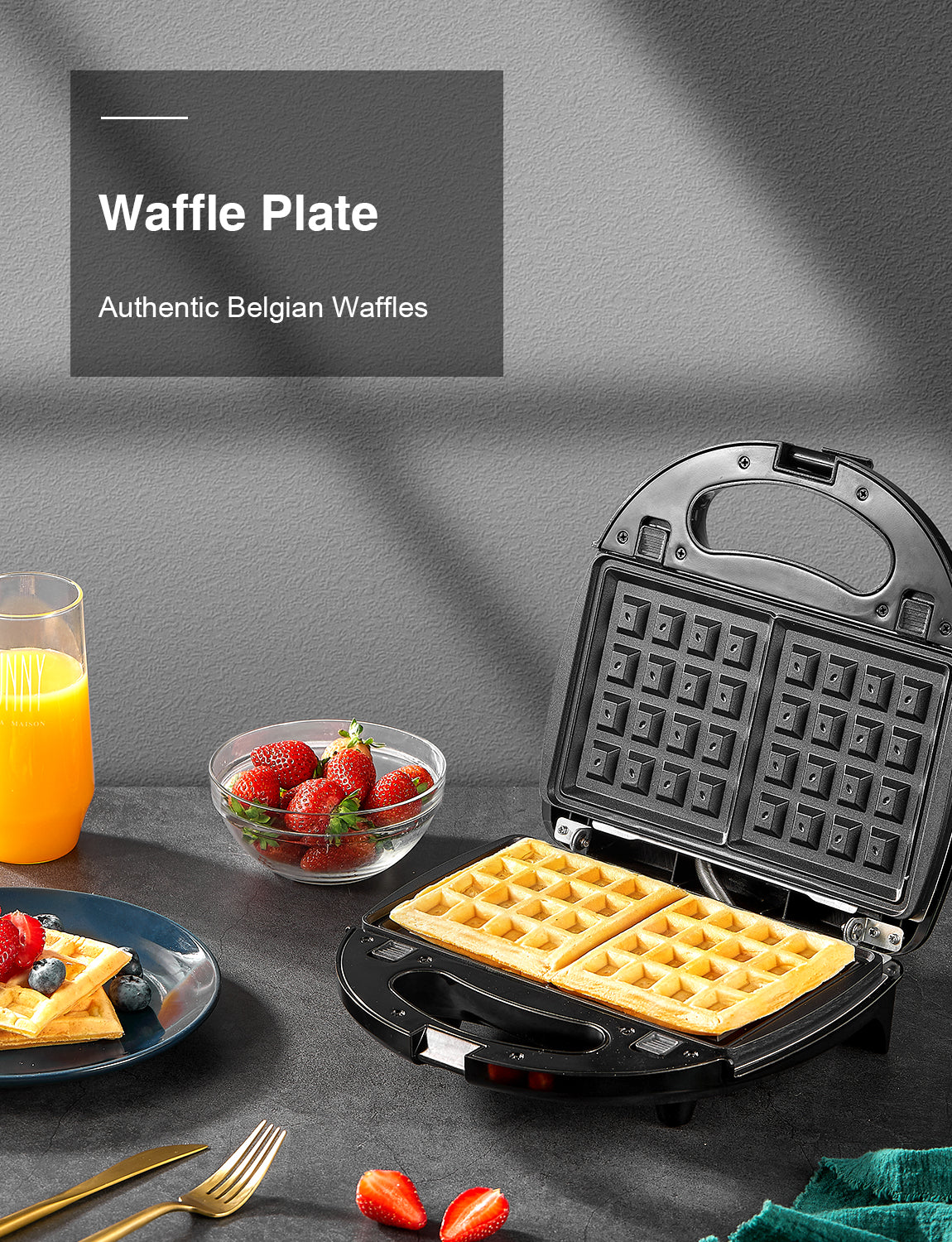  3 in 1 Sandwich Maker, Portable Waffle Iron Maker